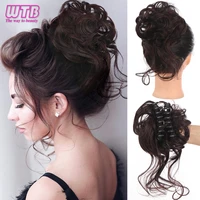 wtb synthetic claw hair bun fluffy extensions for women messy curly elastic hair scrunchies chignon donut updo hairpieces
