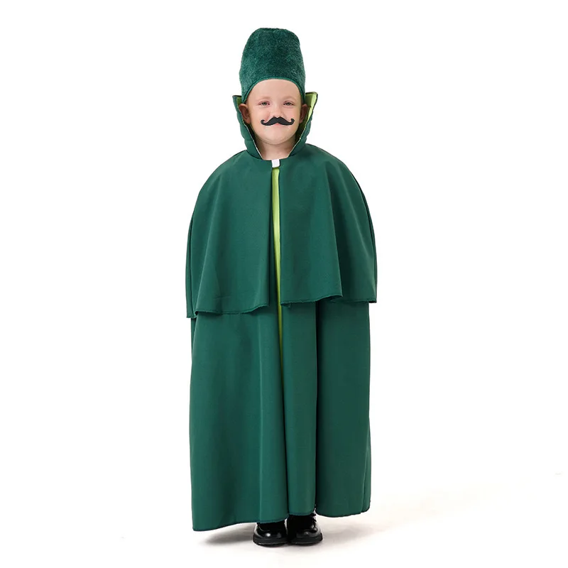 Зеленые мальчики Оз солдаты косплей дети Хэллоуин бородатая гвардия карнавал