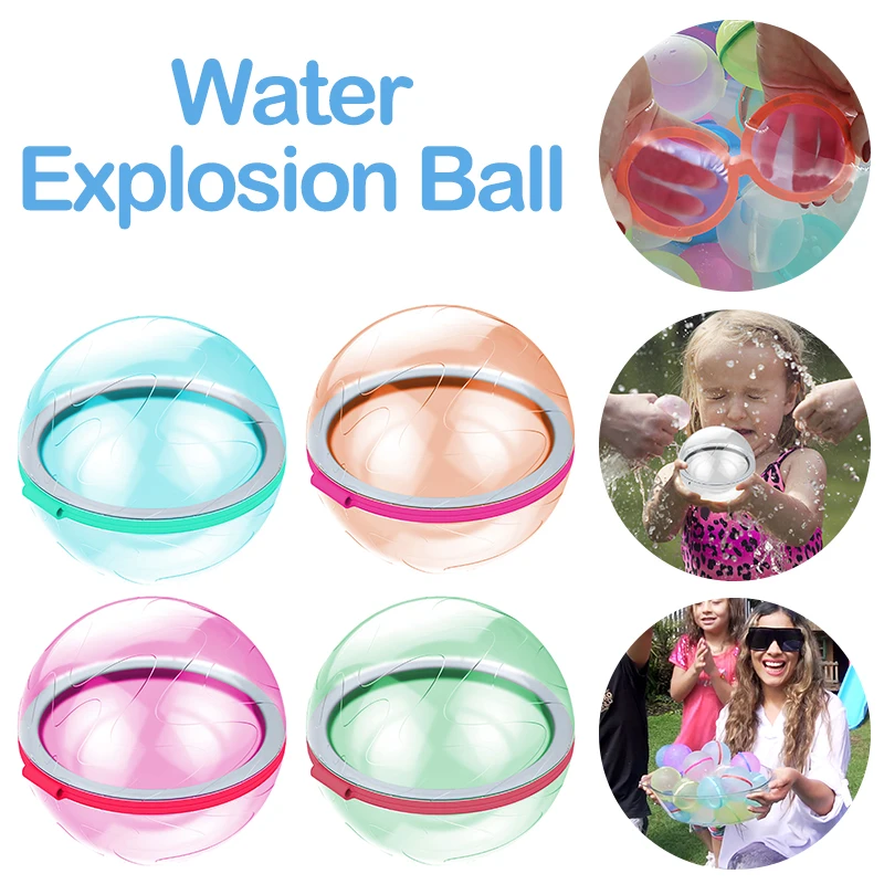 

Silicone Water Filling Balloon Game Ball Toys Automatic Suction in Water Reusable Injection Toy for Summer Outdoor Games
