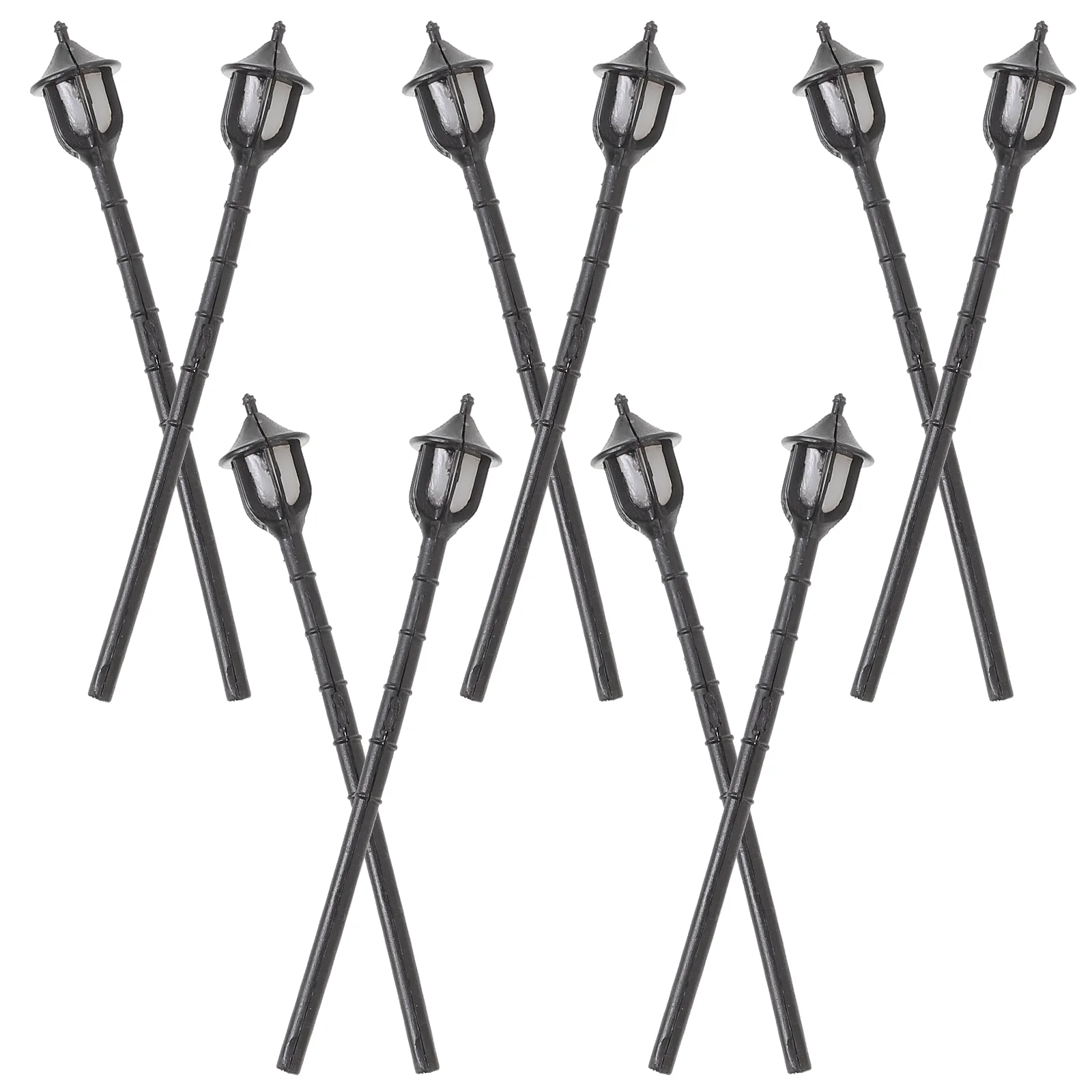 

10 Pcs Decor Mini Street Light Small Lamps Figurine House Supply Garden Prop Micro Landscape