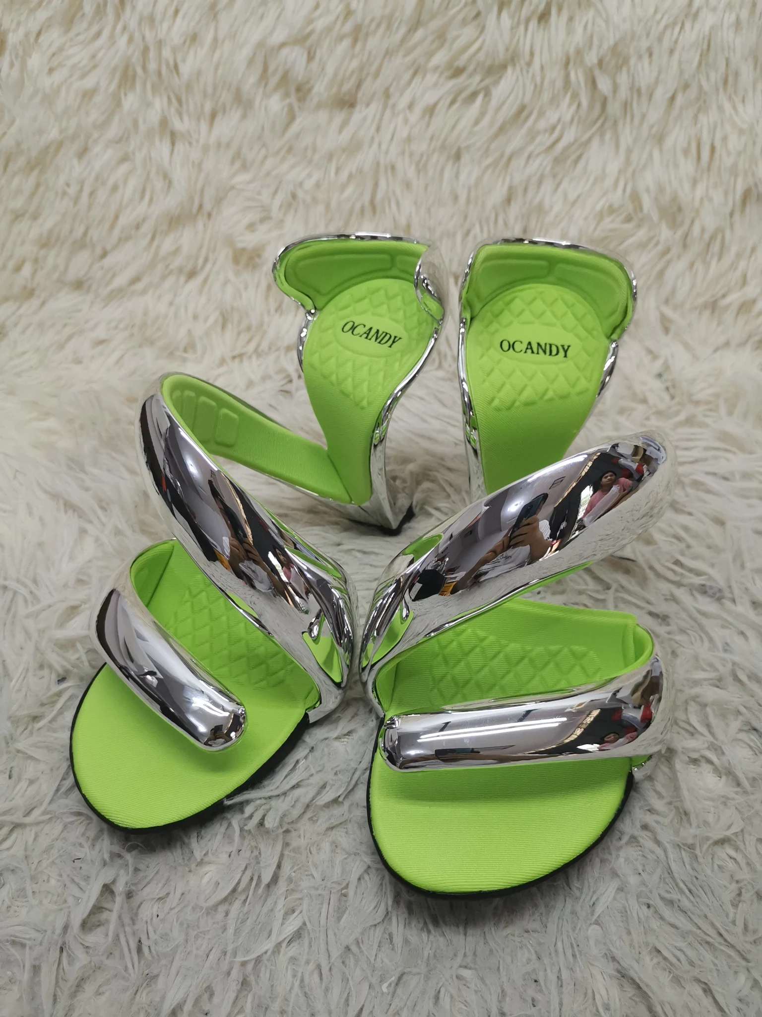 Snake Shape Women's Sandals Novelty Strange Style High Heels Red White Silver Ladies Shoes 2023 Summer Hot Selling Party Shoes