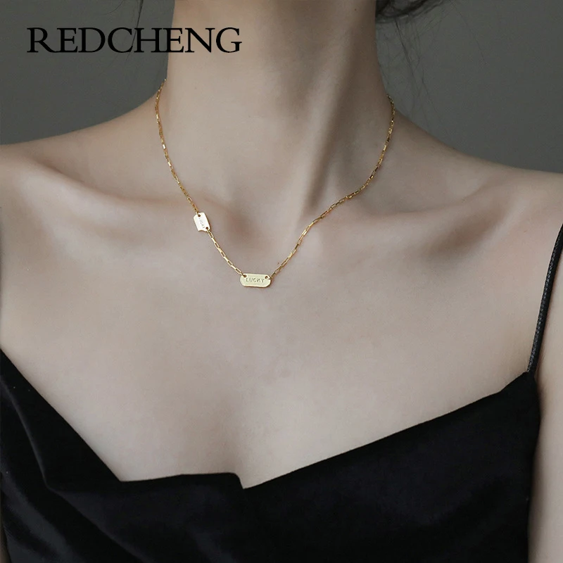 

REDCHENG 925 Стерлинговое Серебро, счастливая фотография для женщин, минималистичный винтажный креативный нишевой дизайн, корейские модные укра...