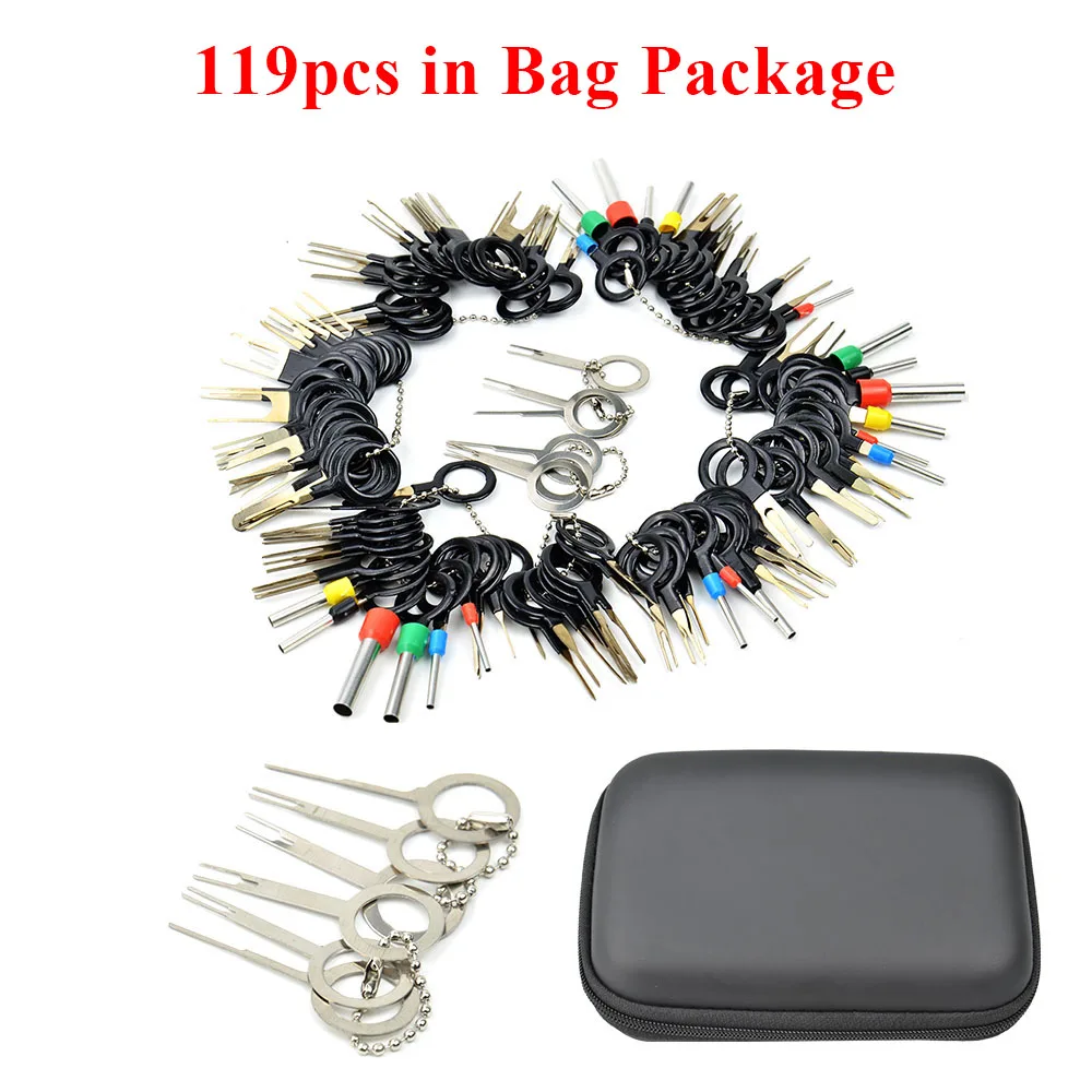 

VSTM 119pcs Car Terminal Remover Tool 100pcs Wire Plug Connector Extractor Puller Release Pin Extractor Kit Withdrawal
