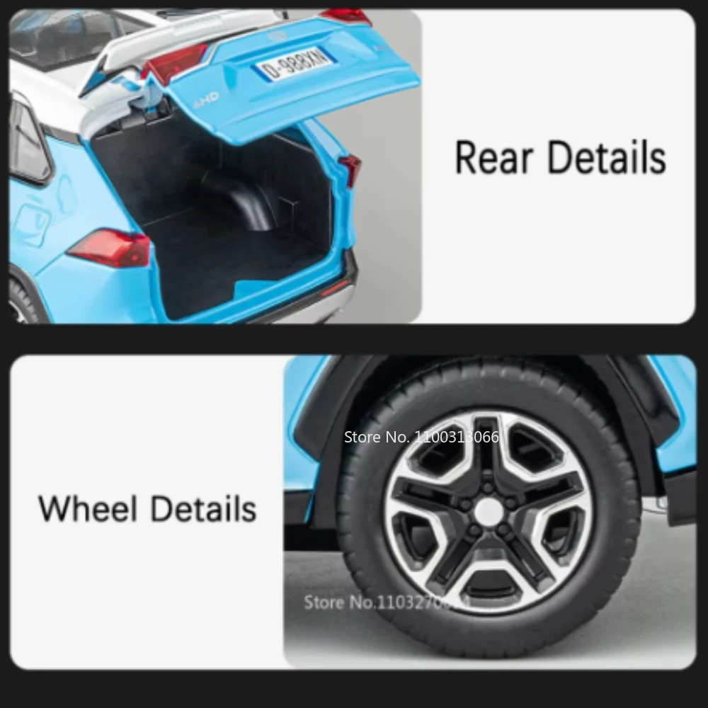 1:22 Миниатюрная модель Toyota RAV4 игрушечный автомобиль литой под давлением сплав