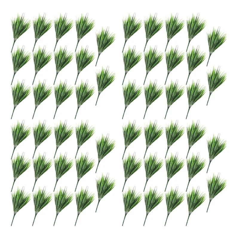 

56Pcs Artificial Plants Fake Plastic Greenery Shrub Bushes Plants Plastic Wheat Grass For Home Garden Decoration