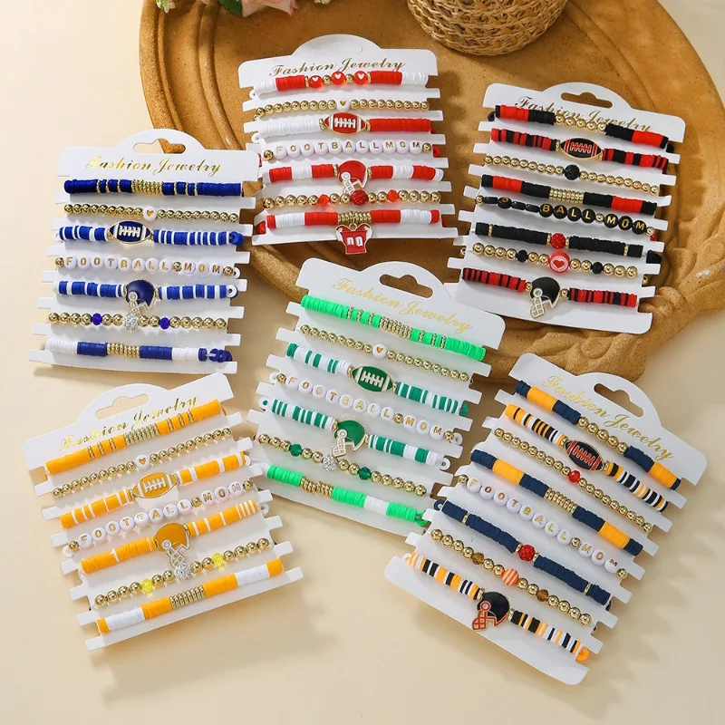 7 шт./компл. модные многослойные штабелируемые браслеты с кристаллами в форме