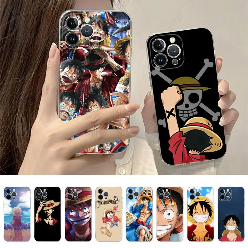 

BANDAI One Piece Luffy Phone Case for iPhone 11 12 13 mini pro XS MAX 8 7 6 6S Plus X 5S SE 2020 XR cover