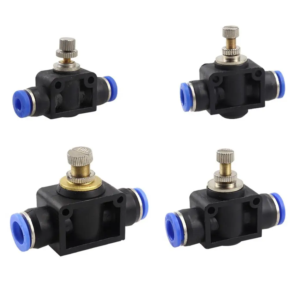 

Rotation Pneumatic Fittings Adjustable Flow Control Valve Speed Air Pressure Regulator Valves Throttle Quick Release Fitting
