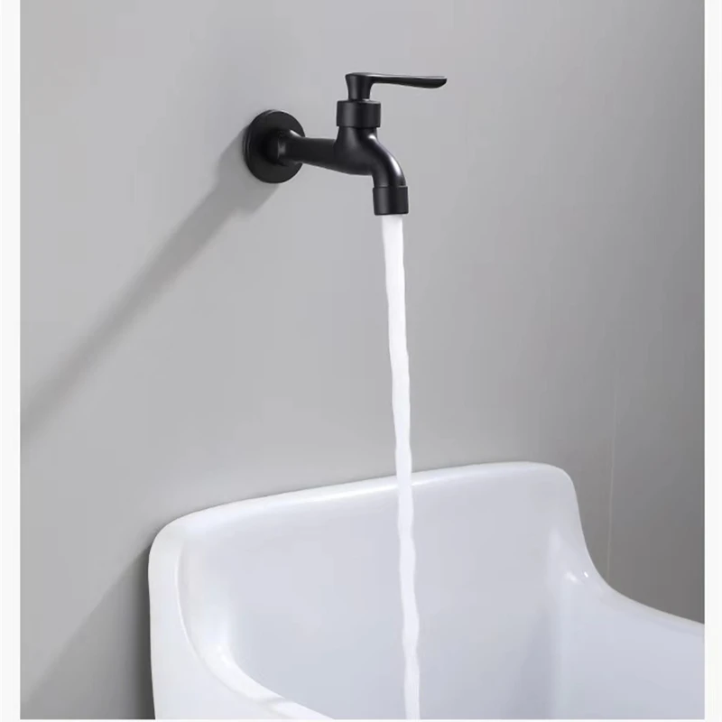 Черный Смеситель Для Холодной Воды С Одной Ручкой Настенный Стиральной Машины