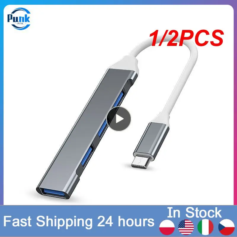 

1/2PCS C HUB USB 3.0 HUB Type C 4 Port Multi Splitter Adapter OTG Macbook HUB 13 15 Air Mi HUAWEI Computer Accessories