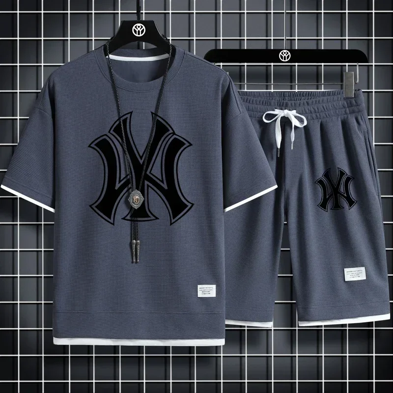 Мужской спортивный костюм из 2 предметов повседневная быстросохнущая