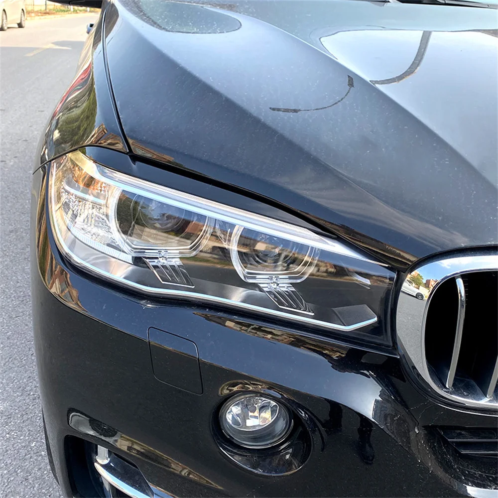 

2 Pcs ABS Glossy Car Evil Headlight Eyebrows Eyelid 3D Stickers For BMW X5 F15 X6 F16 25i 30i 30d 35i 35d M50 X5M X6M 2014-2018