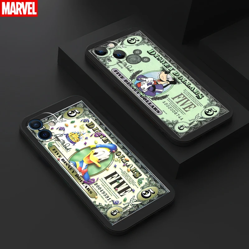 

Luxury Dollar Mickey Minnie Mouse For Apple iPhone 13 12 11 Pro 12 13 Mini X XR XS Max 5 6 6S 7 8 Plus SE2020 Phone Case Black