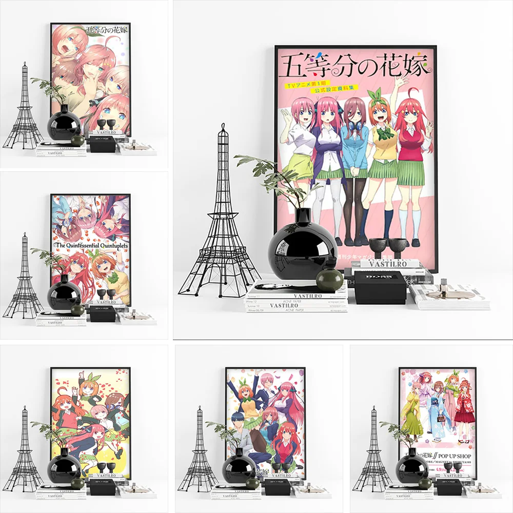 

Home Decor Prints The Quintessential Quintuplets Paintings Pictures Wall Art Romantic Comedy Canvas Poster Bedside Background
