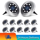 Светодиодные фонарики на солнечной батарее, водонепроницаемые уличные садовые подземные Ландшафтные фонари для двора, настила, газона, внутреннего дворика, дорожек, 8 светодиодный