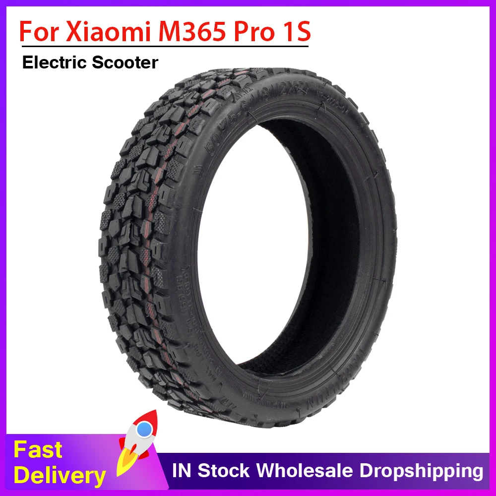 

8 1/2x2 Rubber Off-Road Tubeless Vacuum Tire for Xiaomi M365/Pro/1S/Mi3 Electric Scooter 8.5 Inch with Nozzle Non-Pneumatic Tyre