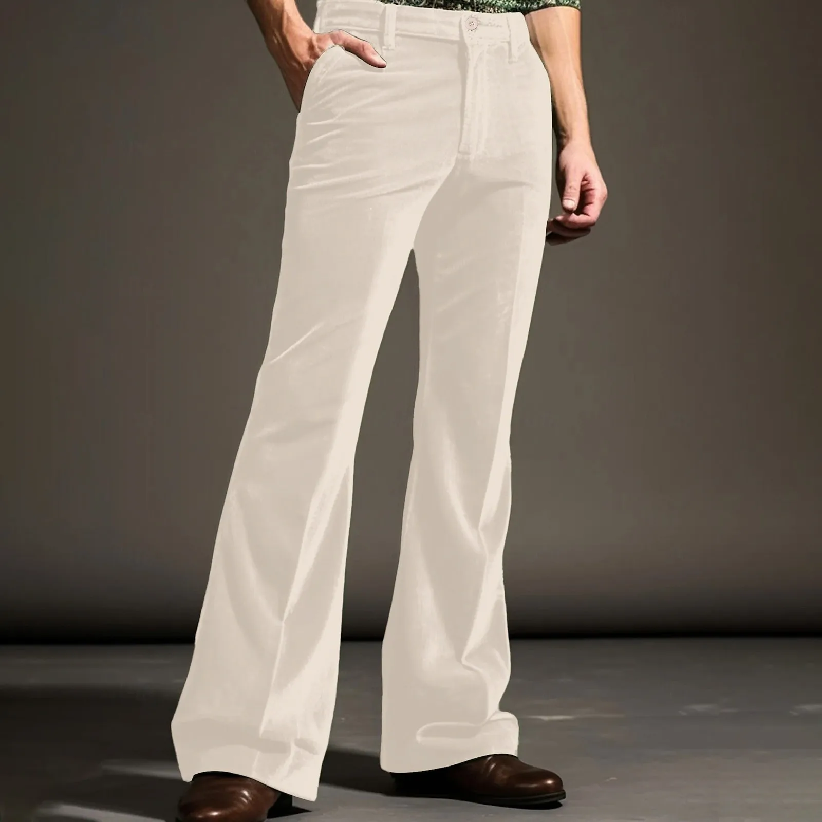 Бархатные элегантные однотонные расклешенные брюки повседневные удобные с