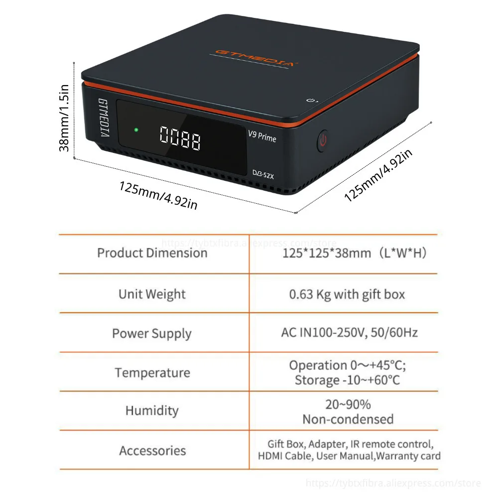 Спутниковый ресивер GTMEDIA V9 Prime mars DVB-S/S2/S2X HEVC основной 10-профиль Встроенный 2 4G WIFI 1080P