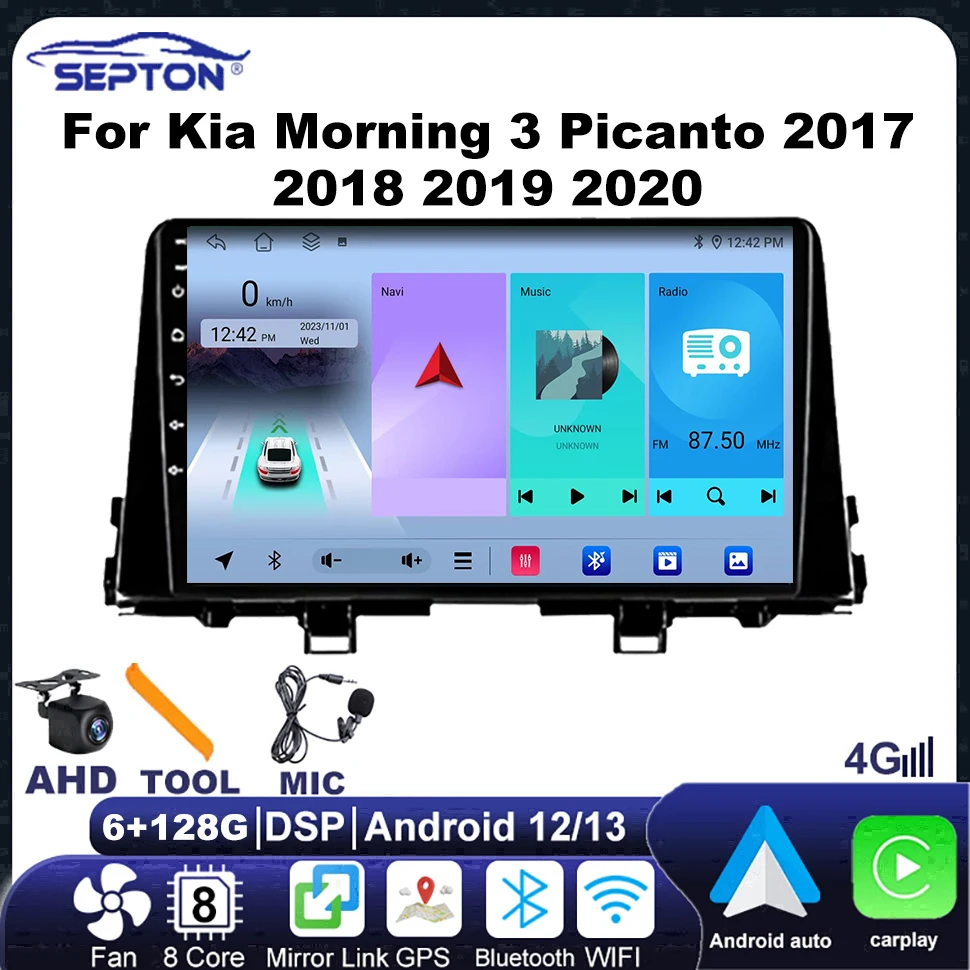 Автомобильный радиоприемник SEPTON мультимедийный видеоплеер для Kia Morning 3 Picanto 2017 2018