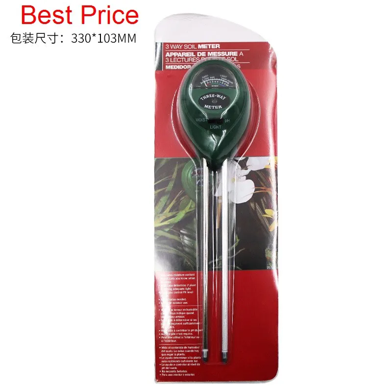 

3 в 1, прибор для измерения pH почвы и влажности, 30 шт./партия