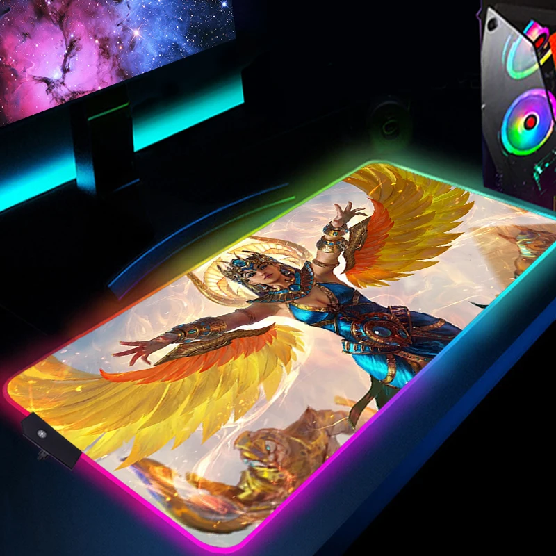 

New Arrival LED Large Mouse Pad SMITE Gaming Accessories RGB Desk Mat Gamer Keyboard Computer Mousepad Desks Mats Mause Pads Xxl