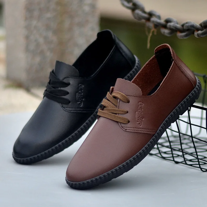 

Leather Shoes Men Leather Spring New Men's Business Casual Soft-Soled Non-Slip Breathable All-Match Footwear Loafers
