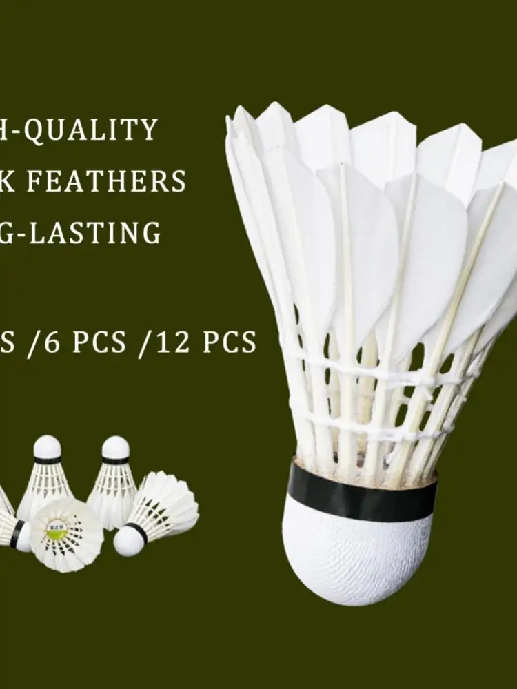 

6-Piece Set of Nylon Shuttlecock Outdoor Training Ball Fiber Ball Head Full Round Wool Style Plastic Badminton