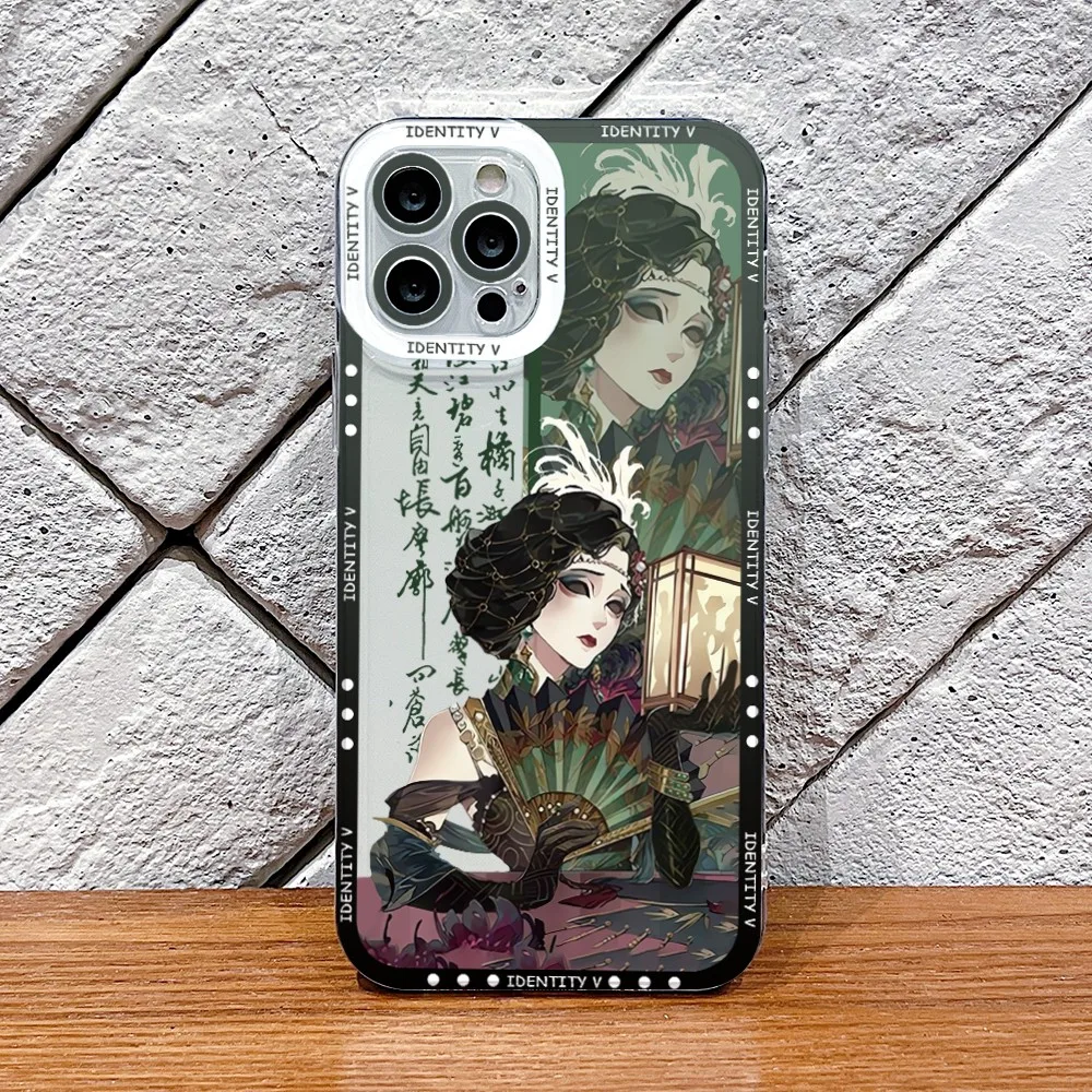 Game Identity V Phone Case for iPhone 16 15 14 Plus 13 12 Mini 11 Pro Max X Xs XR 7 8 Border Print Transparent Soft Cover