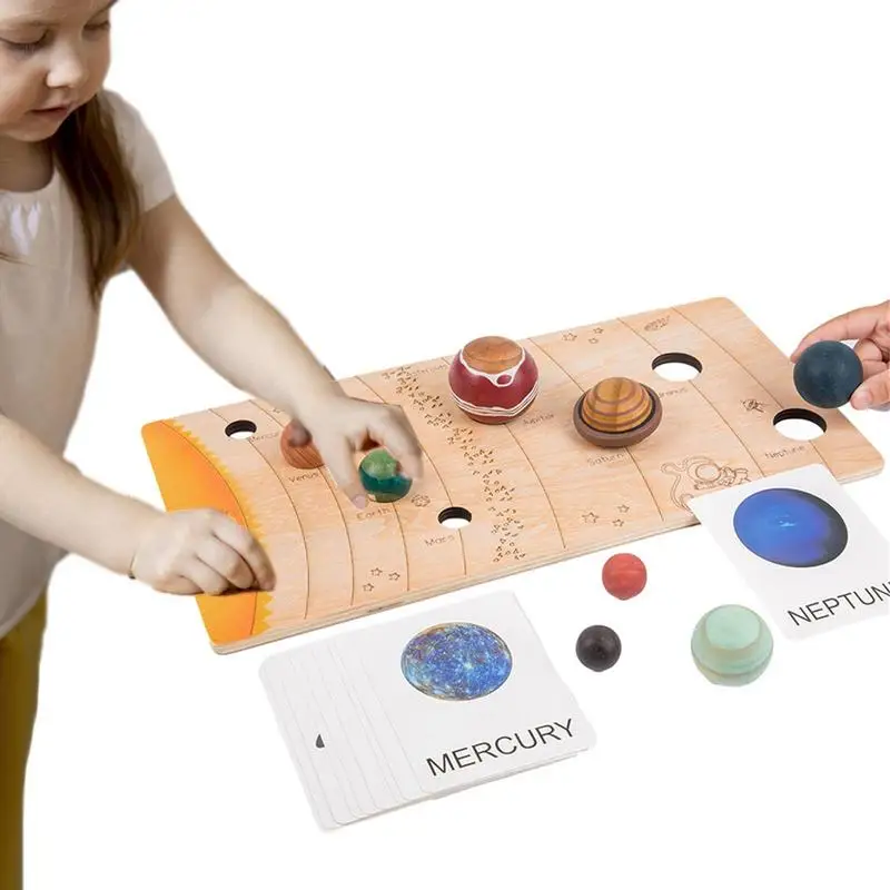 

Детская модель солнечной системы, деревянная модель солнечной системы для детей, 3d модель планеты, набор для обучения, космические игрушки, обучающие игрушки