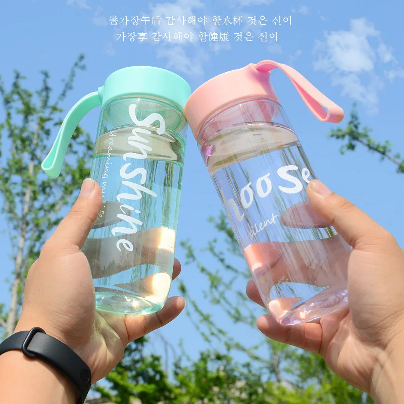 

600ml Large Capacity Sports Drinking Water Bottle for Fruit Lemon Juice Portable Outdoor Camping Hiking Plastic Water Bottle
