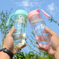 600ml large capacity sports drinking water bottle for fruit lemon juice portable outdoor camping hiking plastic water bottle