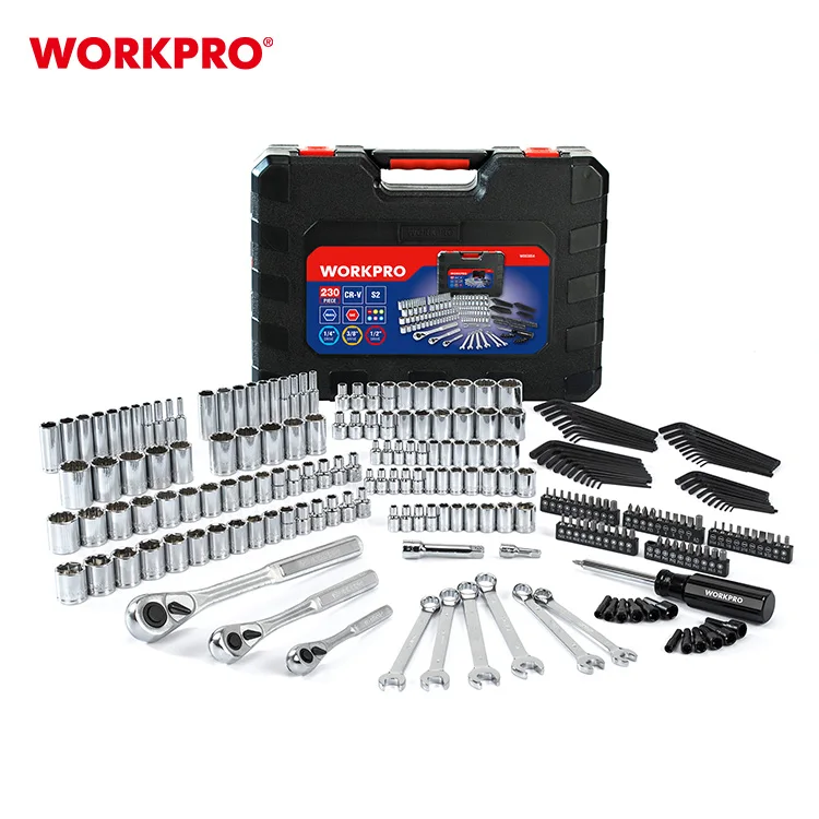 

WORKPRO 230 piece Mechanics Tool Kit With Hard Case For Bicycle Car Repairing Tool Set