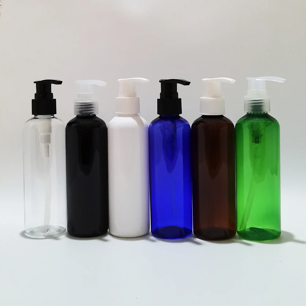 

200ml Empty Brown Dispenser Pump Bottle 200cc Plastic Cosmetic Container With Lotion Pump For Shampoo Lotion Shampoo
