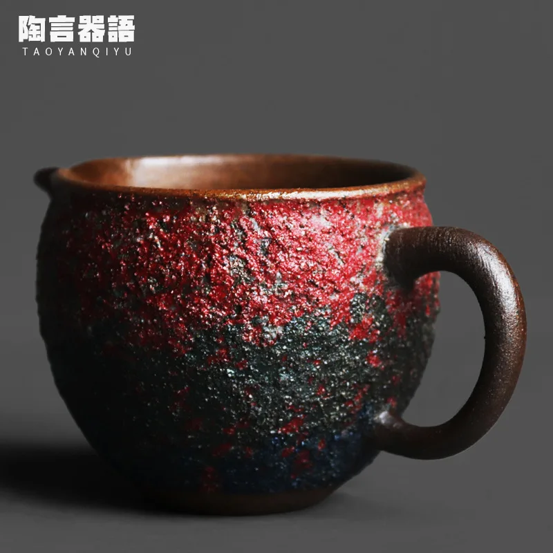 Цветной горшок для кофе с минеральным песком и керамической ручкой винтажный