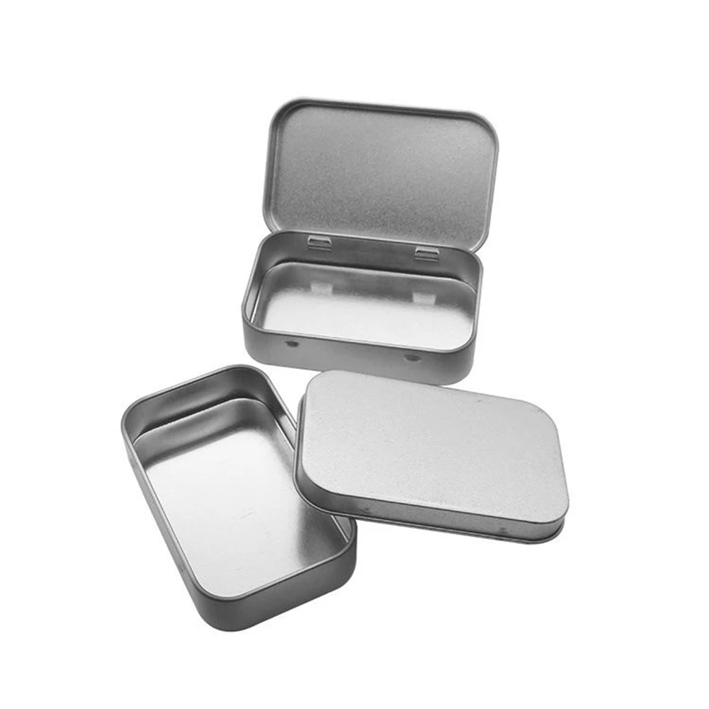 

12Pcs Metal Hinged Tins Container Portable Square Hinged Flip Storage Tin Box Small Storage Case Jewelry Coin Candy Organizer