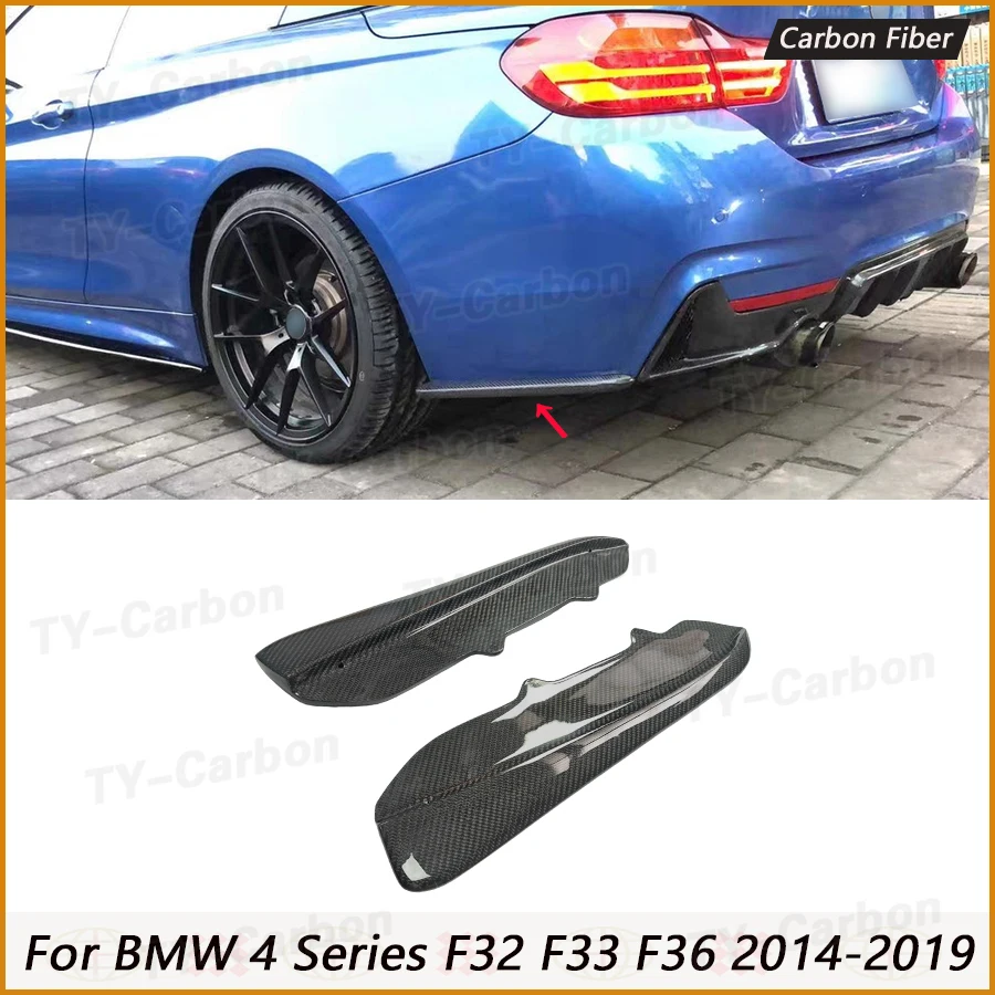 Фото Диффузор заднего бампера из карбона, сплиттеры, накладки для BMW 4 серии F32 F33 F36 M Sport 2014-2019, спортивный стиль, боковые спойлеры из FRP. №1
