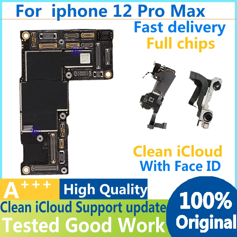 

100% Original Logic Board For iPhone 12 PRO MAX Motherboard Unlocked tester Main Board Support for iphone12 Pro max Full Chips
