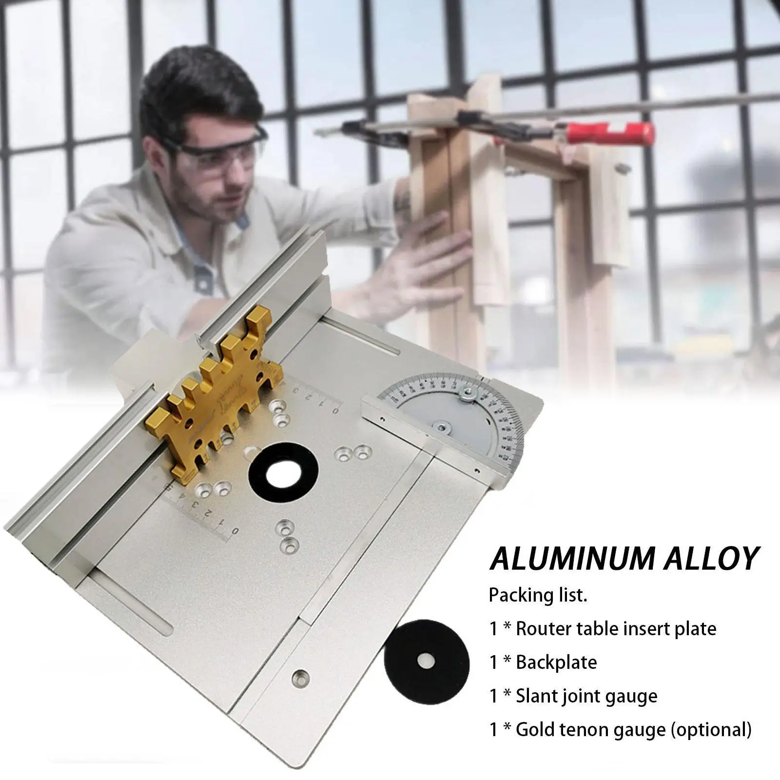 

Алюминиевый фрезерный стол, вставная пластина, Электрический фрезерный станок по дереву, фрезерный торцовочный станок, Настольная пила с н...