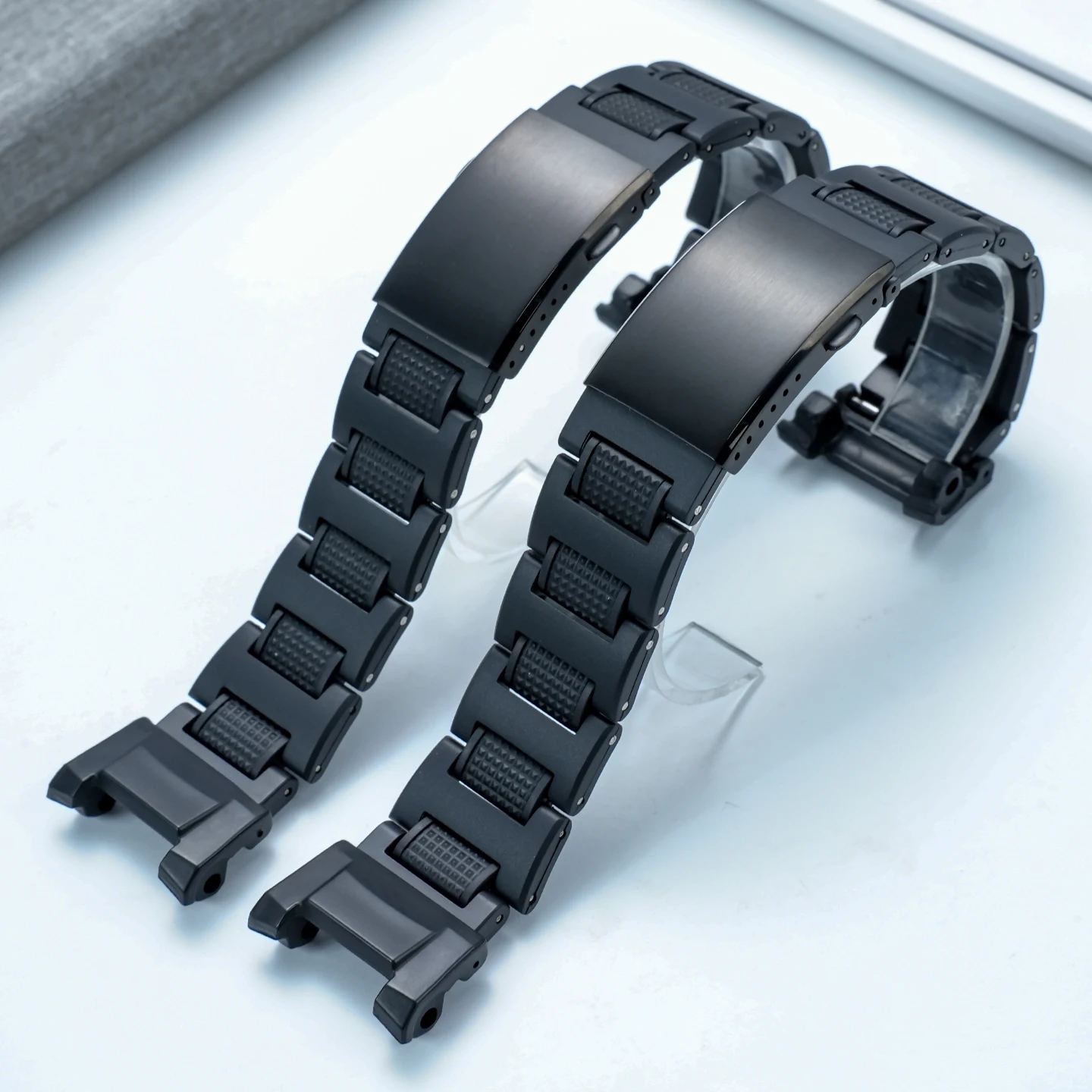 Фото Ремешок GWG B1000 из пластика и стали для часов G-SHOCK Casio Gen3 New Mudmaster 5713 GWG-B1000, удлиненный, черный, модифицированный адаптер №5