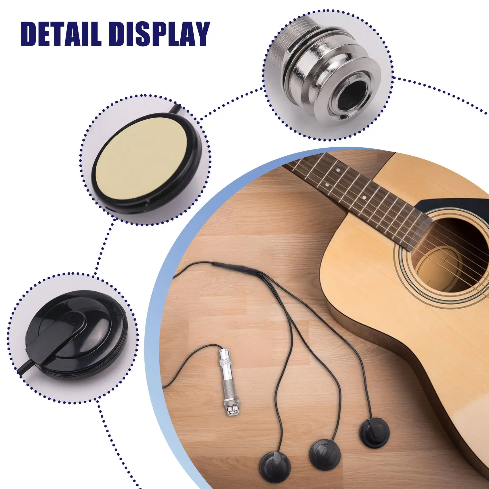 Универсальный пикап пьезо 3 преобразователь 6 35 мм для акустической гитары