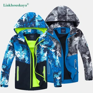 Brand Jackets For Children Outerwear Coats 2022 Spring Autumn Waterproof Windproof Fleece Hooded Kid