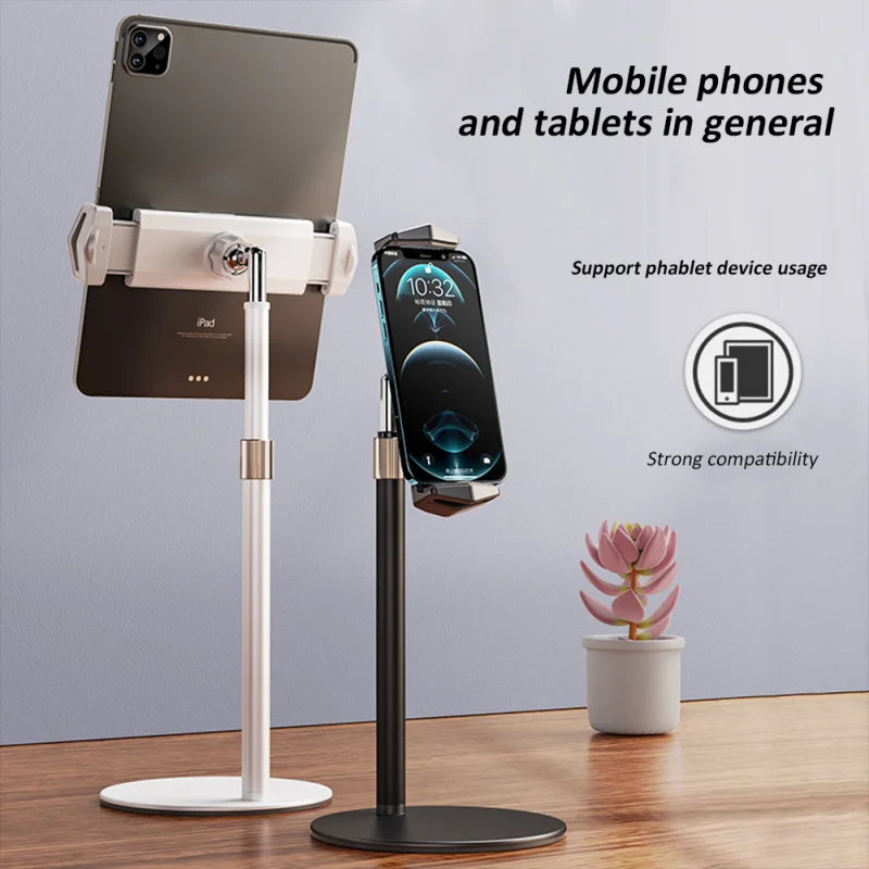 

Desktop Stand Phone Holder for iPad Tablet Phone Stand 360 Rotation Shoot Video Live Streaming Metal Base Lift Phone Accessories