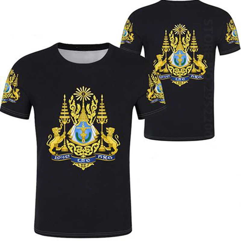 

CAMBODIA t-shirt Male Diy Free Custom Number Khm Country T Shirt Nation Flag Kh Khmer Cambodian Kingdom Print Photo Clothes