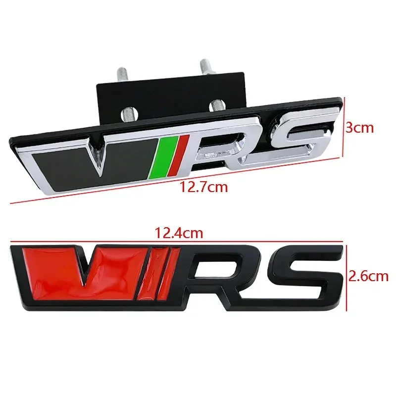 Фото Наклейка из сплава для логотипа Skoda VRS: Karoq 2, A7, Octavia, Yeti, Fabia 1, Kodiaq Tour, RS, Superb, Rapid. Эмблема на переднюю решетку и багажник автомобиля. №2