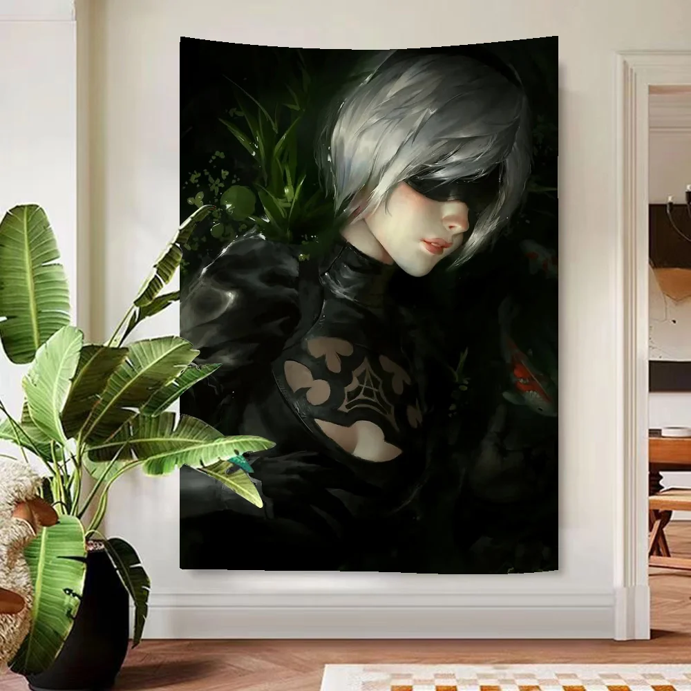 YoRHa 2-gou B-gata Hanging Bohemian Tapestry Wall Tapestries Mandala Cheap Hippie