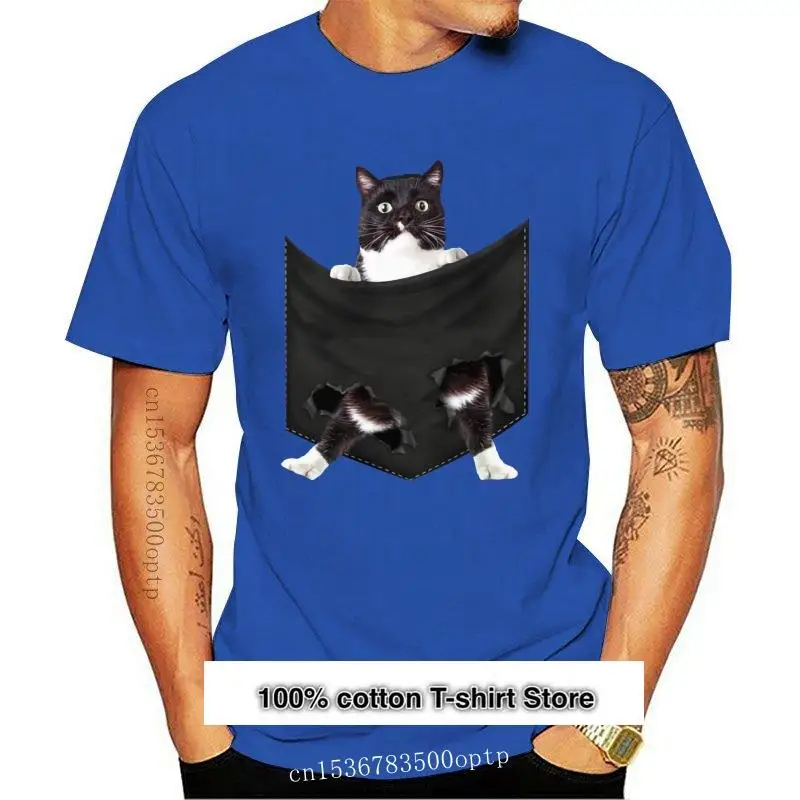 

Camiseta de esmoquin para hombre y mujer, camisa de media manga con bolsillo, nueva