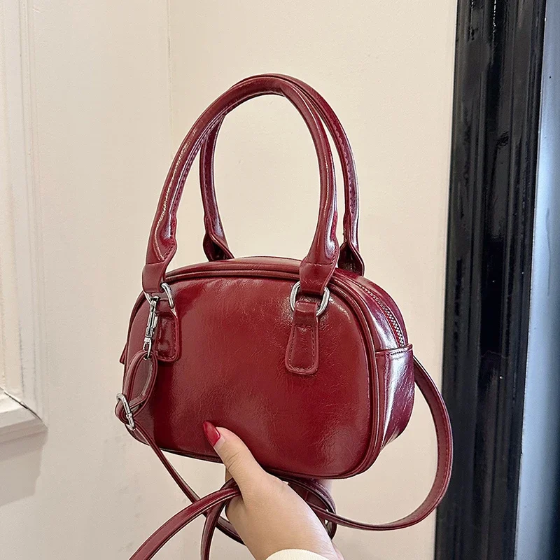 Сплошной цвет из искусственной кожи 2024 сумка высокого качества простая молния