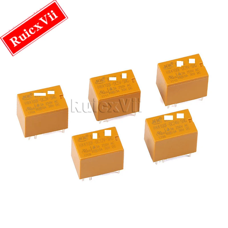 

5PCS Power relay HK19F HK4100F HK4101F-DC3V 5V 9V 12V 24V-SHG