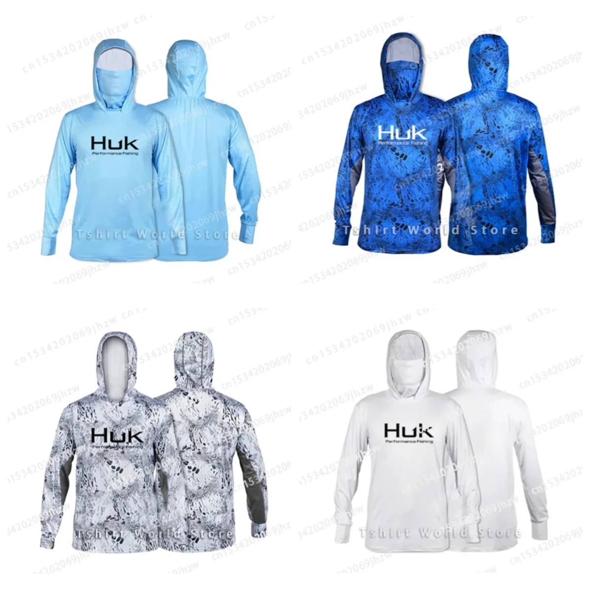 Фото Мужская рыболовная рубашка HUK 2025, однотонная, с длинным рукавом, UPF50+, быстросохнущая, легкая, тонкая, дышащая, для активного отдыха на природе №2