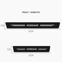 for skoda kodiaq ns7 leather carbon fiber decor decal threshold tuning car door sill protector stickers accessories